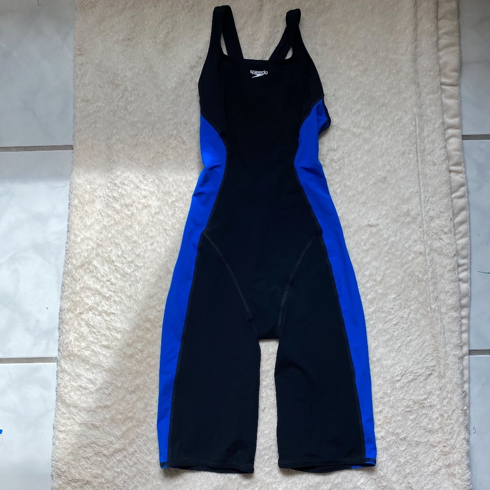 Speedo Black and Blue Women's One Piece Swimsuit